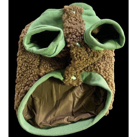 Bark Home Bark Varsity Jacket Green Brown Dog Sweater Snap Buttons Size Small - Picture 3 of 11